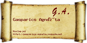 Gasparics Agnéta névjegykártya
